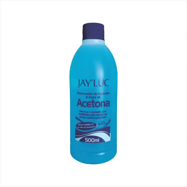 Removedor de Esmalte JayLuc 500 ml com Oleo de Amendoas a Base de Acetona Azul