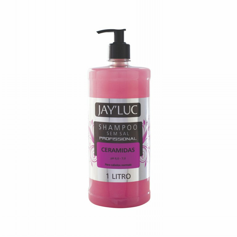 Shampoo Profissional JayLuc Plus 1 L Ceramidas Sem Sal C/ Valvula