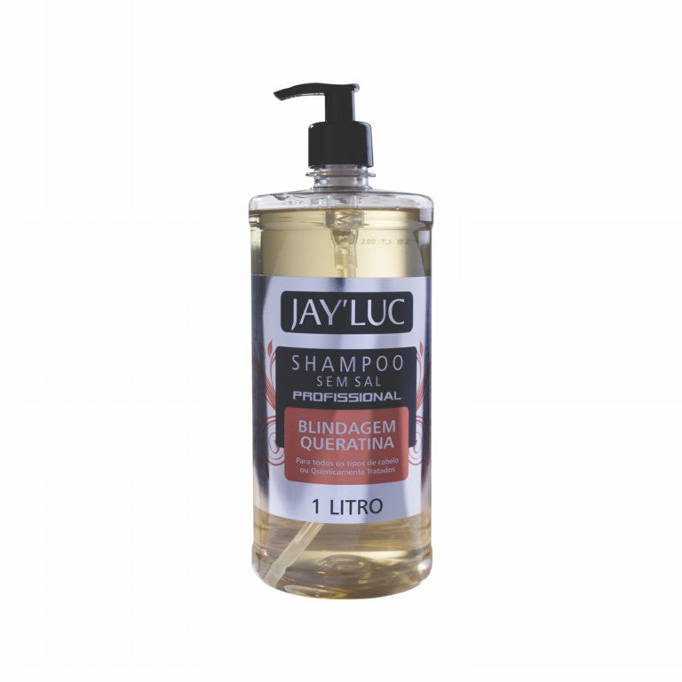 Shampoo Profissional JayLuc Plus 1 L Blindagem Queratina Sem Sal C/ Valvula