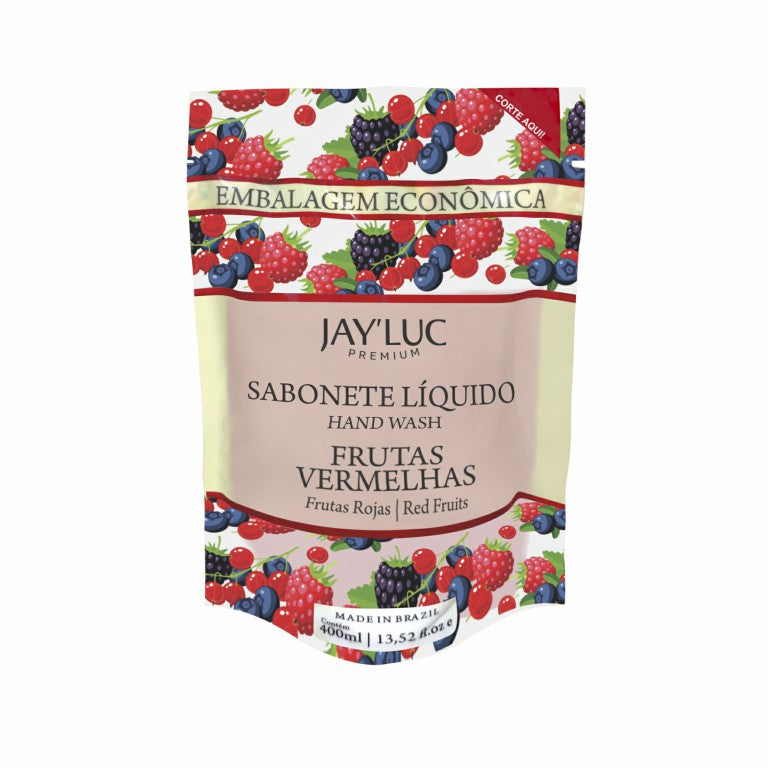 Sache Refil Sabonete Liquido JayLuc 400 ml Frutas Vermelhas