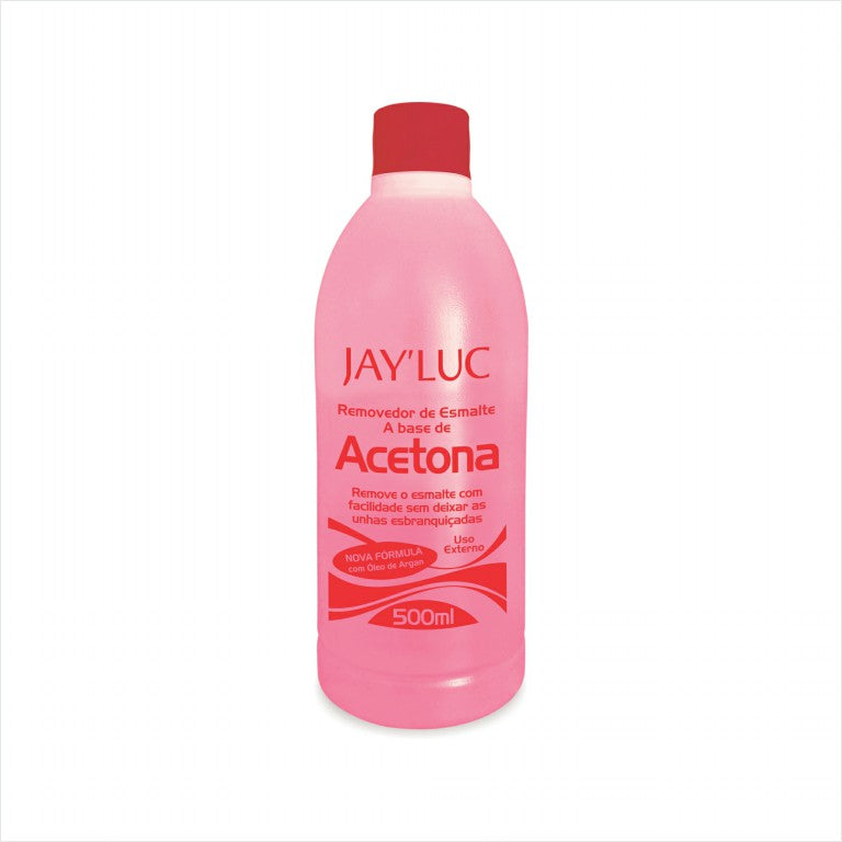 Removedor de Esmalte JayLuc 500 ml com Oleo de Argan a Base de Acetona Rosa