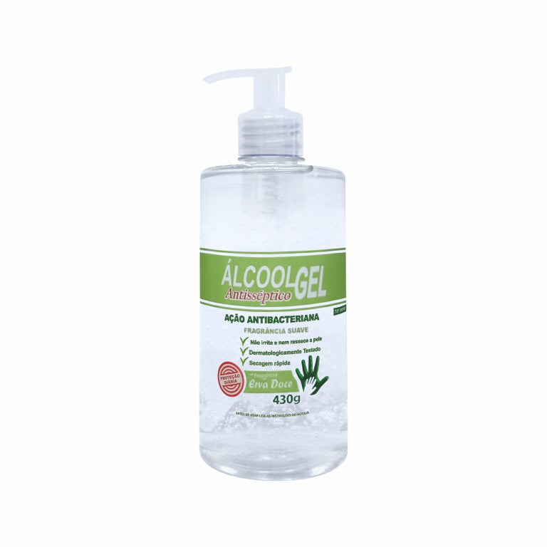 Alcool Gel Antisseptico JayLuc 430 g Erva Doce Com Valvula