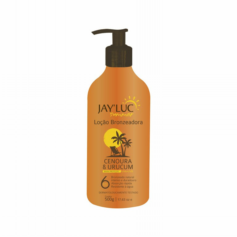 Loção Bronzeadora JayLuc FPS 6 Cenoura e Urucum 500g C/Válvula