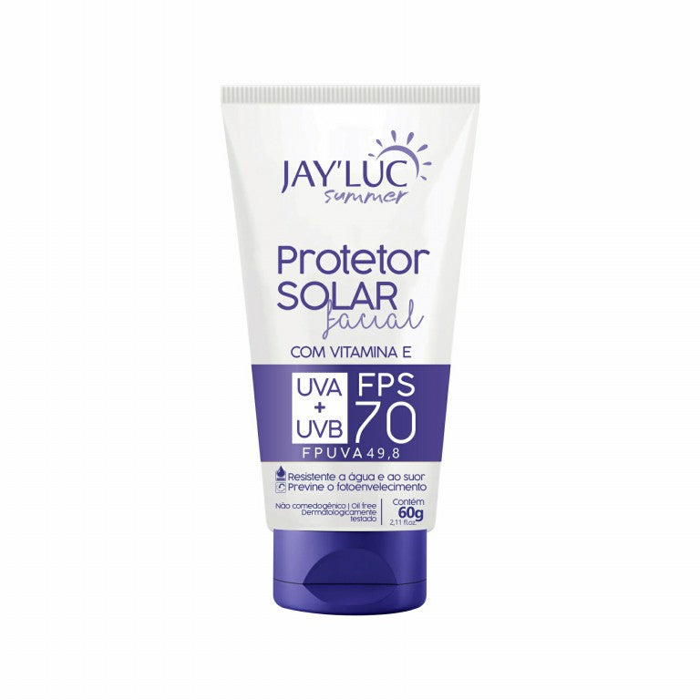 Protetor Solar Facial JayLuc C/Vitamina E FPS 70 60g