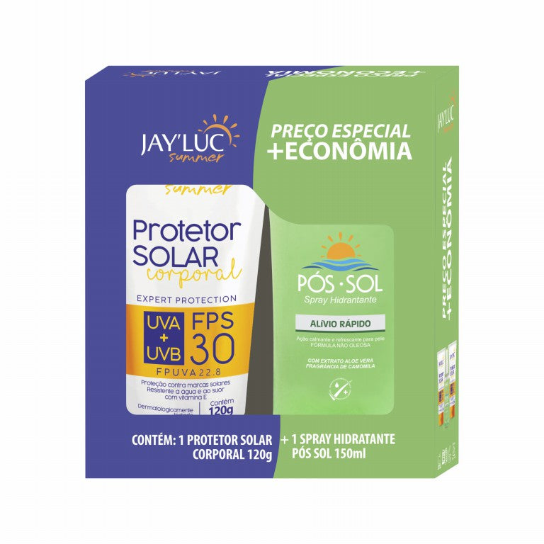 Kit JayLuc Summer Protetor Fps30 120g + Spray Pós Sol 150ml