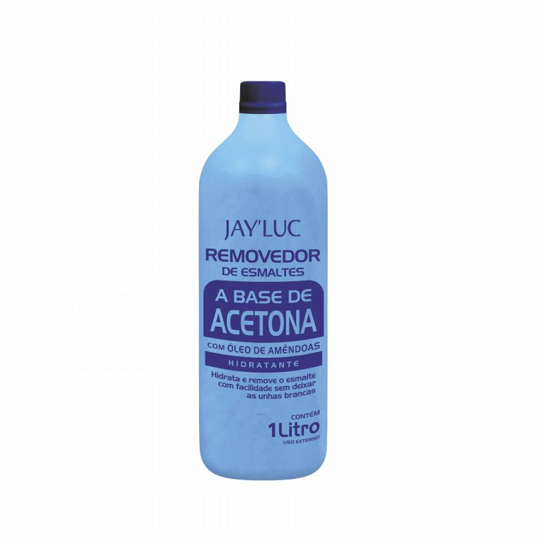 Removedor de Esmalte JayLuc 1 Litro com Oleo de Amendoas a Base de Acetona Azul