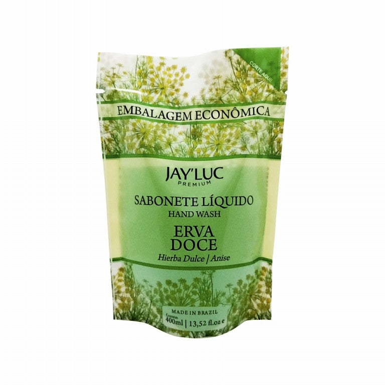 Sache Refil Sabonete Liquido JayLuc 400 ml Erva  Doce
