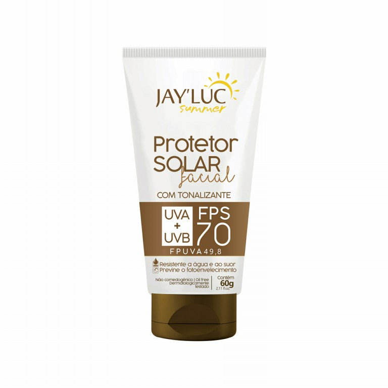 Protetor Solar Facial JayLuc C/Tonalizante FPS 70 60 g