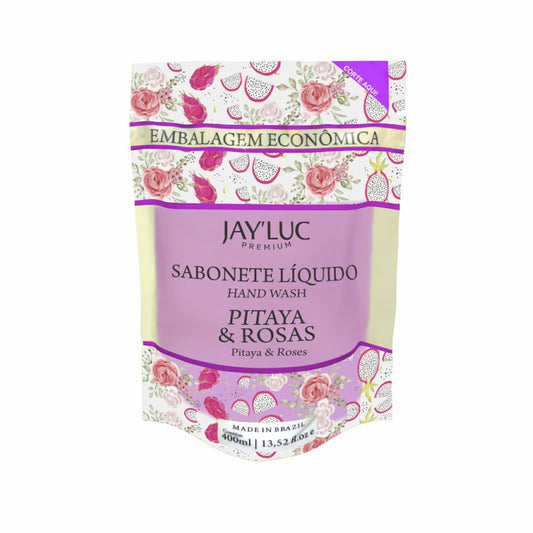 Sache Refil Sabonete Liquido JayLuc 400 ml Pitaya e Rosas