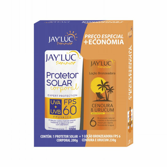 Kit JayLuc Summer Protetor Fps60 200g + Loção Bronzeadora 230g Fps6