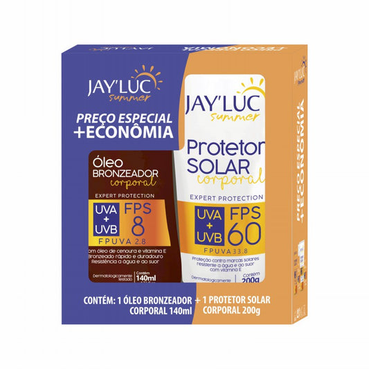 Kit JayLuc Summer Protetor Fps60 200g + Oleo Bronzeador Fps8