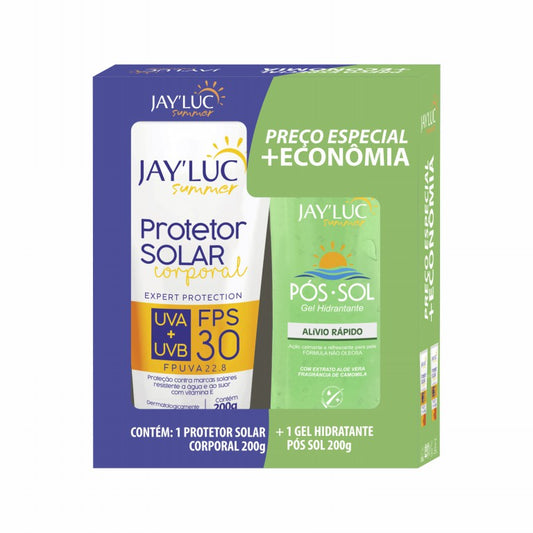 Kit JayLuc Summer Protetor Fps30 200g + Gel Pós Sol 200g