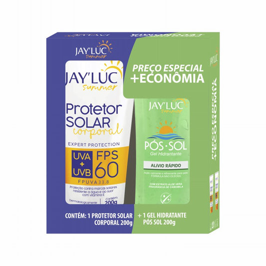 Kit JayLuc Summer Protetor Fps60 200g + Gel Pós Sol 200g