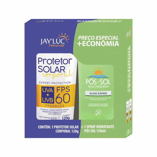 Kit JayLuc Summer Protetor Fps60 120g + Spray Pós Sol 150ml
