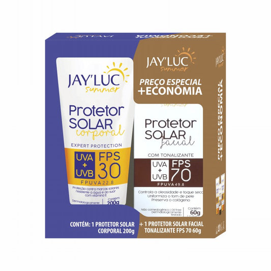 Kit JayLuc Summer Protetor Fps30 200g + Protetor Facial Fps70 C/ Tonalizante
