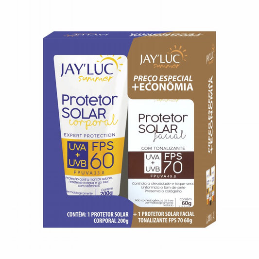 Kit JayLuc Summer Protetor Fps60 200g + Protetor Facial Fps70 C/ Tonalizante