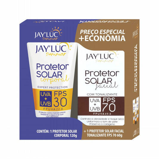 Kit JayLuc Summer Protetor Fps30 120g + Protetor Facial Fps70 C/ Tonalizante