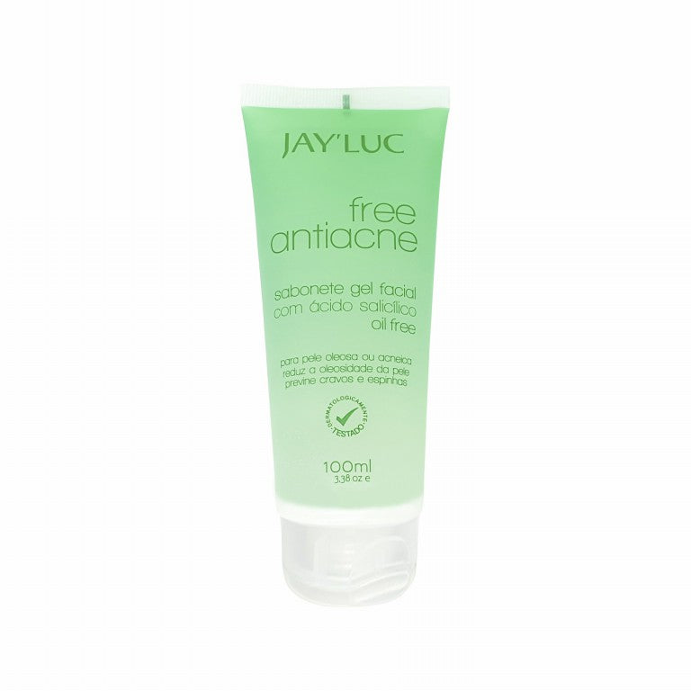 Sabonete Gel Facial Bisnaga JayLuc Free Antiacne 100 ml