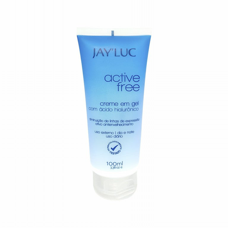 Creme em Gel Facial Bisnaga JayLuc Active Free 100 ml c/ Acido Hialuronico