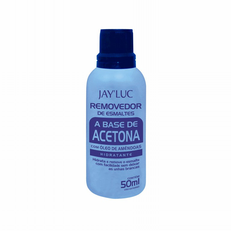 Removedor de Esmalte JayLuc 50 ml com Oleo de Amendoas a Base de Acetona Azul